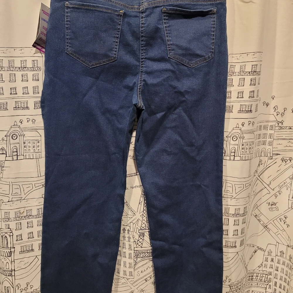 NWT Allison Daley Comfort Fit Super Stretch Straight Leg Jeans Size 14P S - Picture 5 of 5